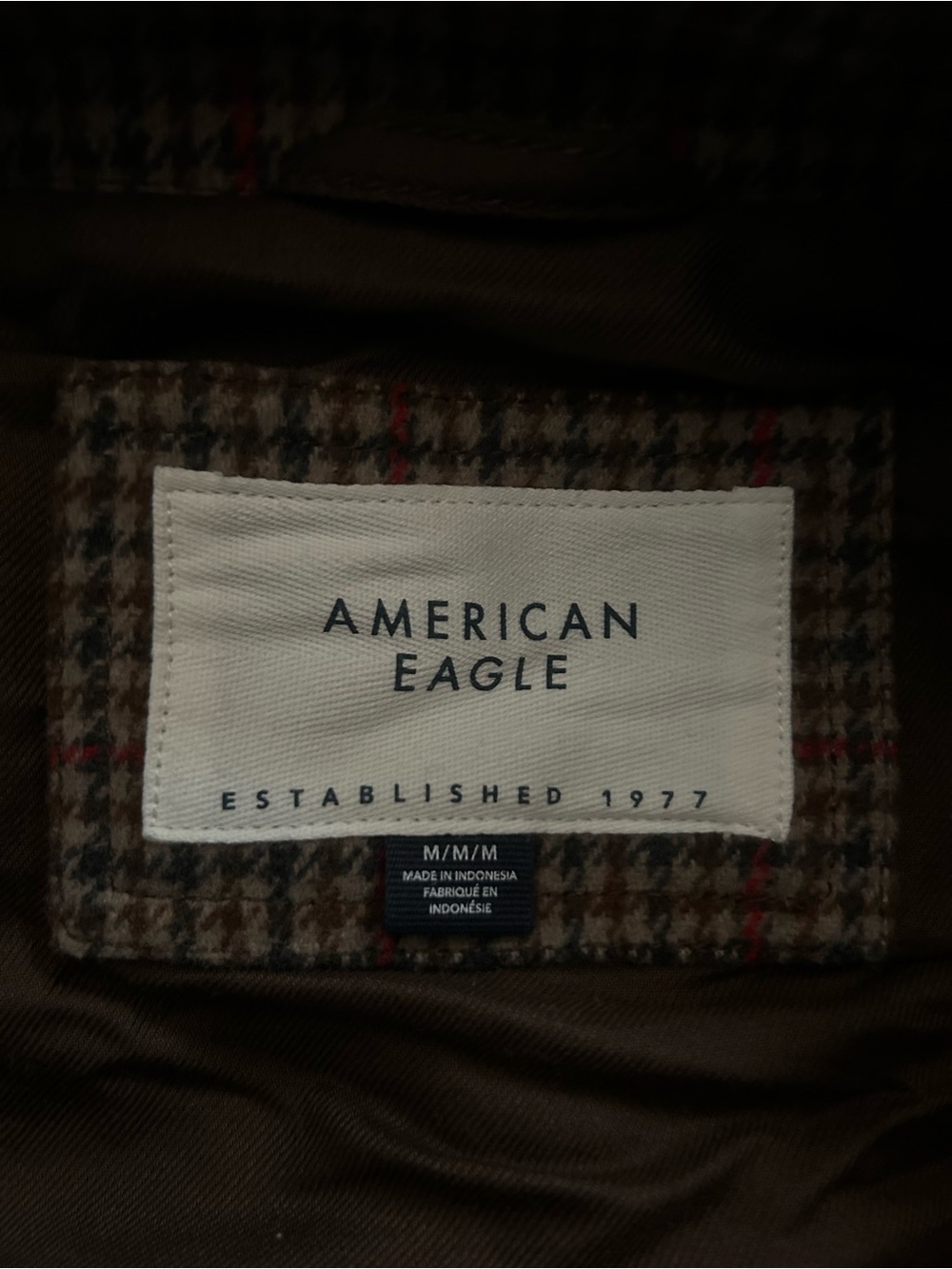 American Eagle Plaid Trench Coat - Picture 7 of 7